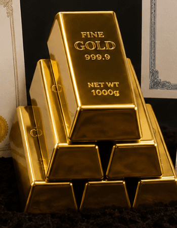 Stack of 24K 999 gold bars