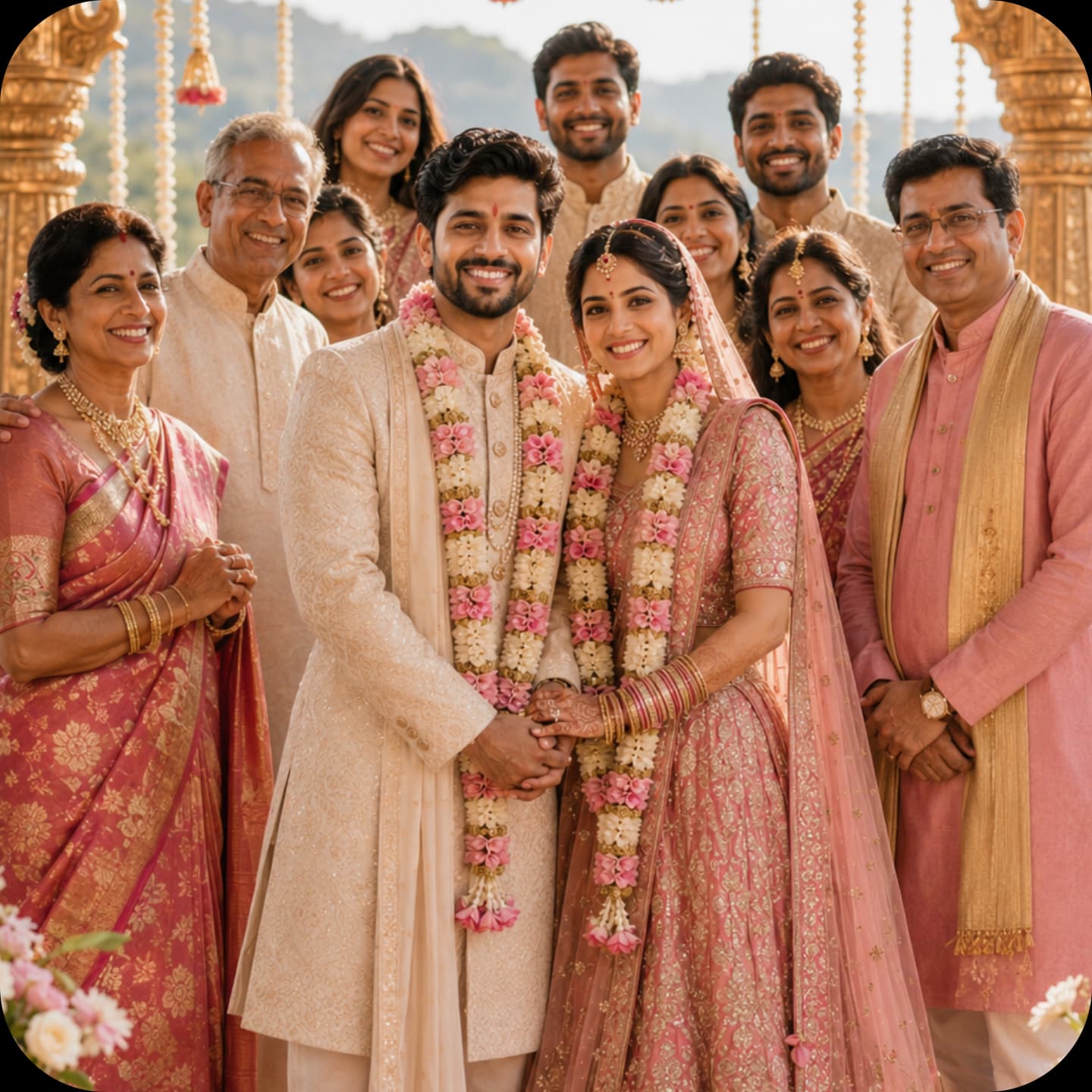 Couple celebrating a wedding