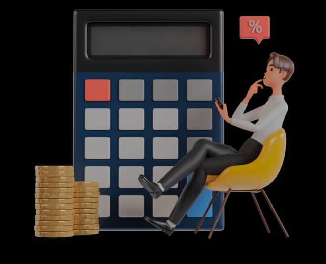 Person with calculator representing smart investment tools