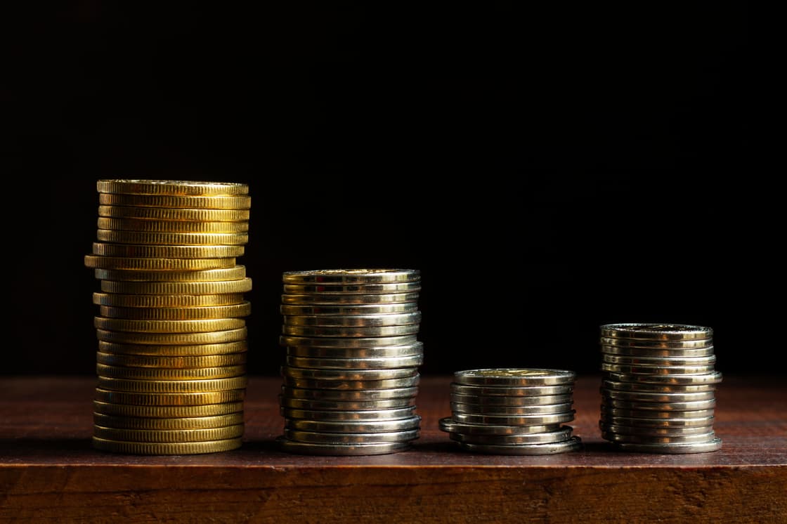 Stacks of coins representing investment opportunities