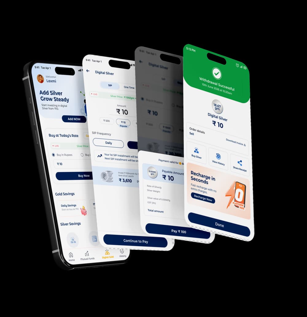 Buy digital silver flow on the Indipe app