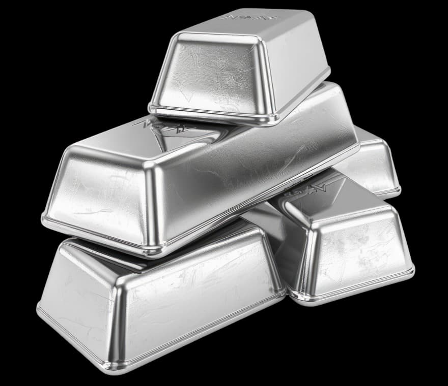 Stack of silver bars